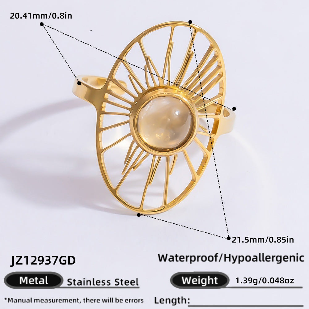 Stone Light Luxury Retro Niche High-grade Rings