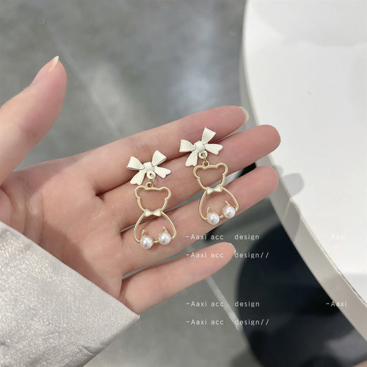 Cute Bear Ear Summer Female Daily Earrings