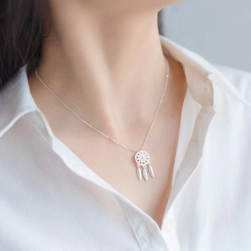 Hollow Flower Feather Cute Tassel Leaves Necklaces