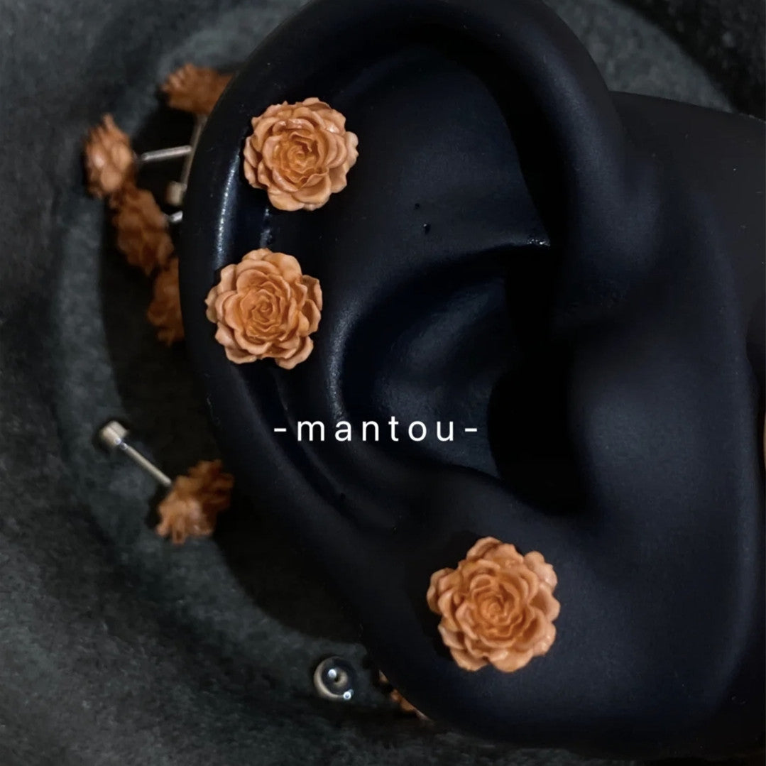 Simple Dry Rose Ear Bone Niche Earrings