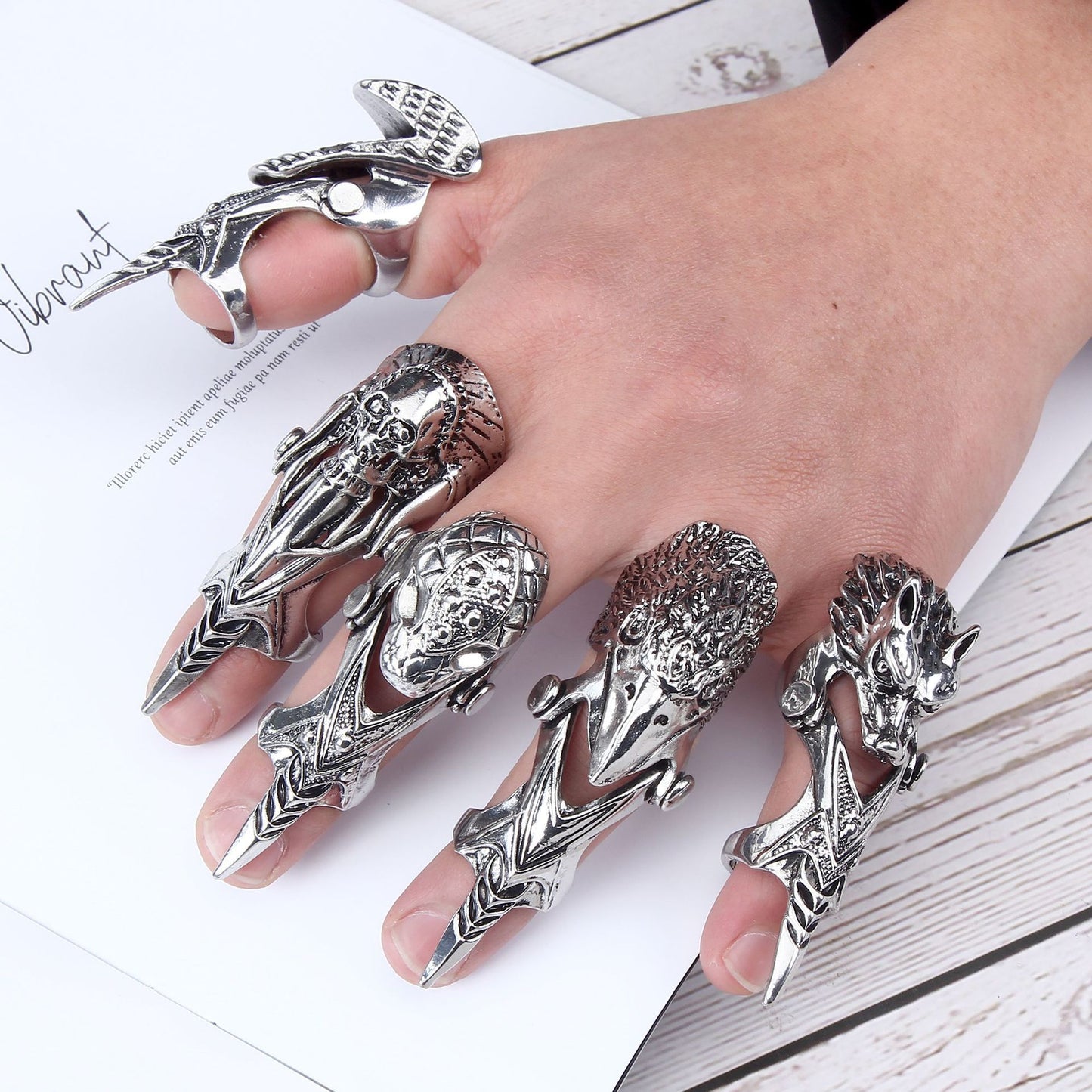 Punk Style Personality Rock Skull Dragon Rings