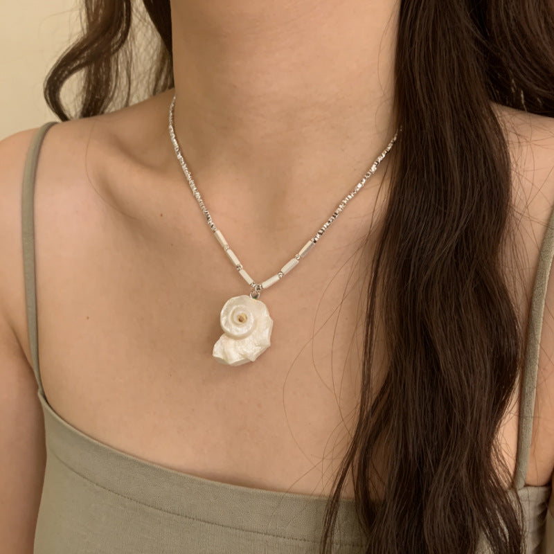 Ocean Style Shell Design Beads Stringed Seaside Holiday Necklace