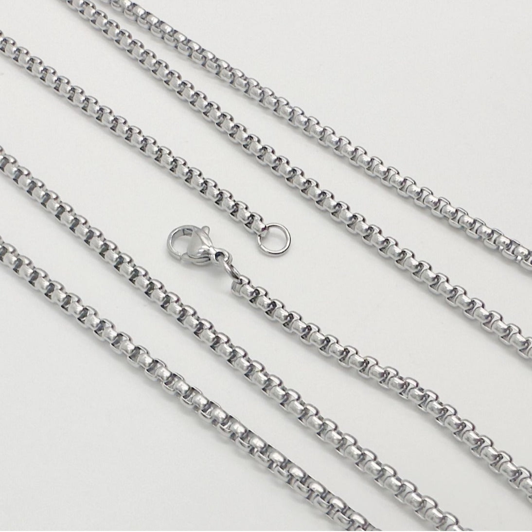 Steel Square Pearl Chain Sweater Jewelry Necklaces