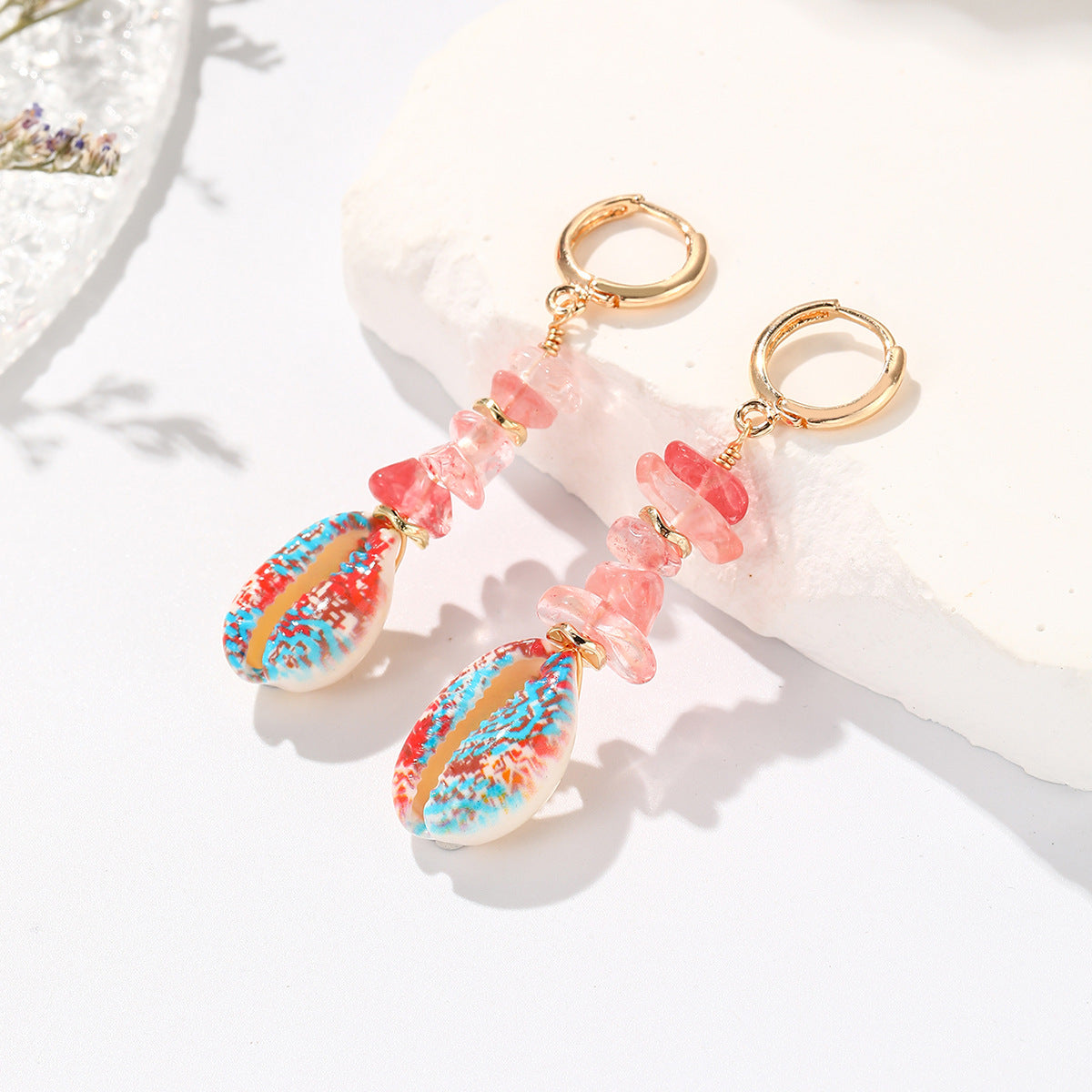 Women's Gravel Ear Minimalist Design Colorful Light Earrings