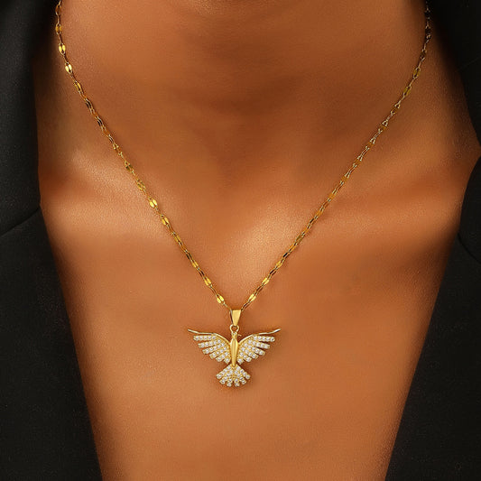 Women's Phoenix Wings Light Luxury High-grade Copper Inlaid Necklaces