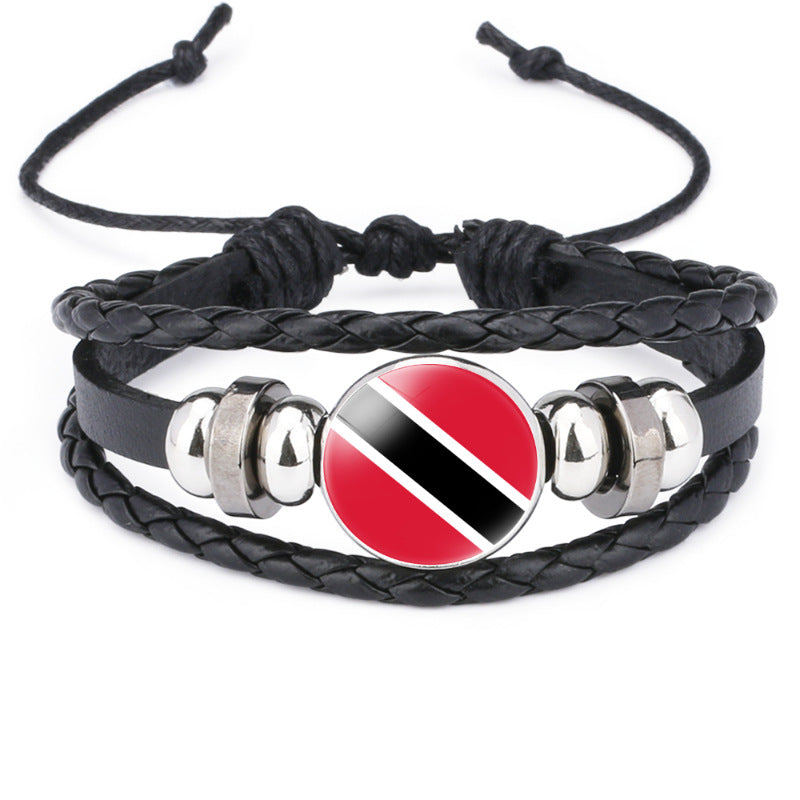 Flag Time Stone Cattle Leather Accessories Bracelets