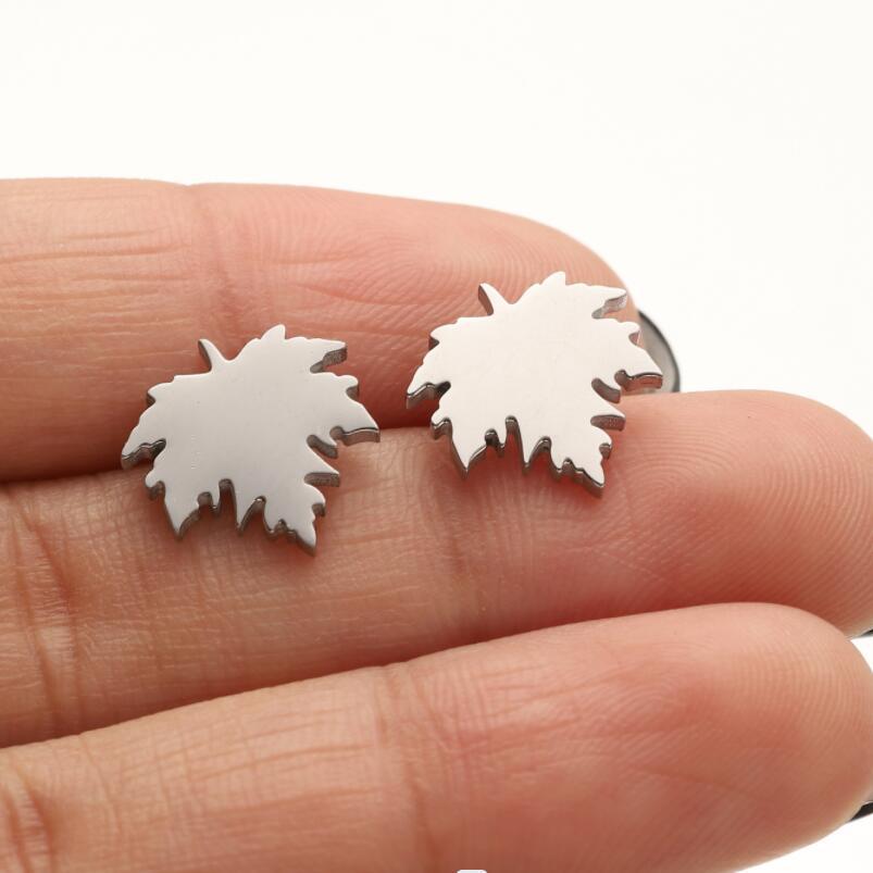 Vintage Fresh Simple Maple Leaf Stainless Earrings