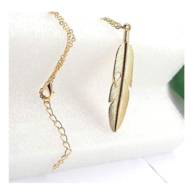 Women's & Men's Bohemian Fashion Leaf Long Feather Tassel Sweater Necklaces