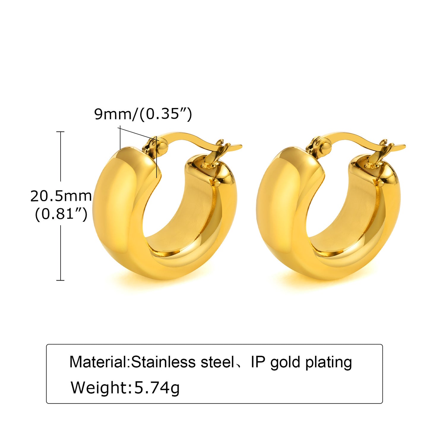 Women's Stainless Steel Gold Hollow Simple Geometric Earrings