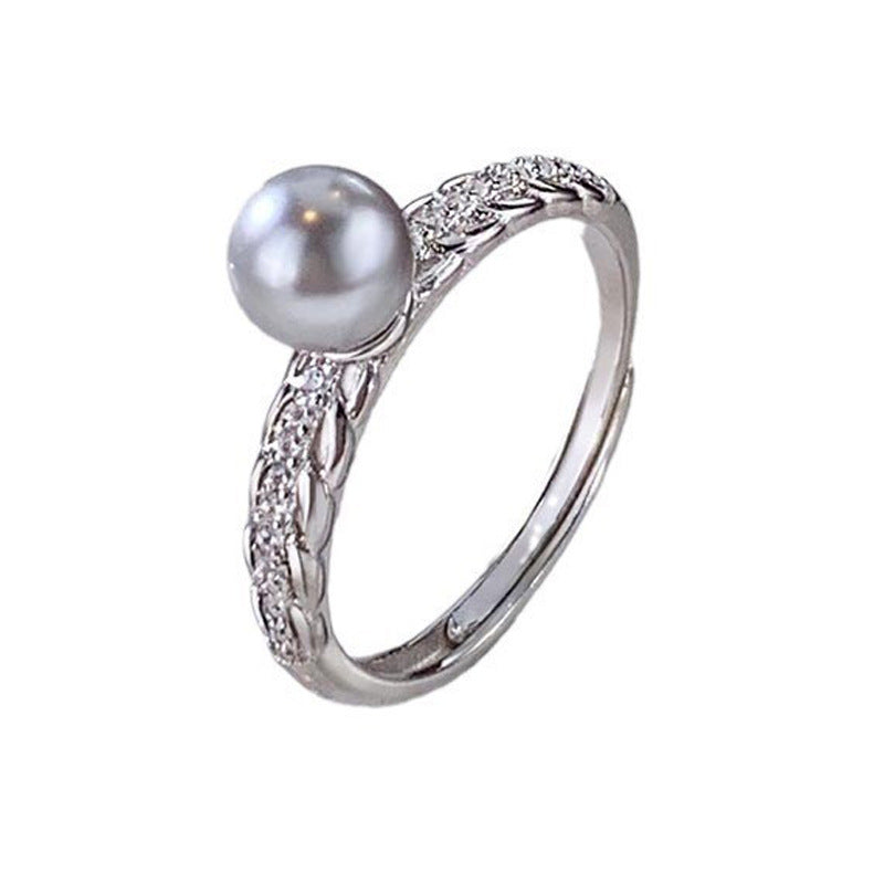 Antique Twist Pearl Gold-plated High Sense Court Rings