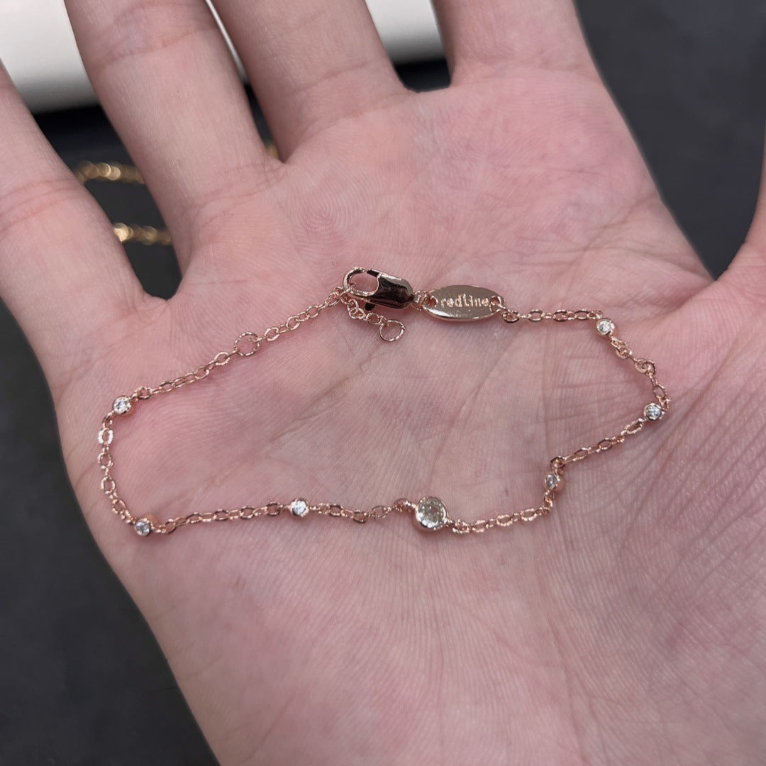 French Bubble Diamond Gold Plated Twin Bracelets