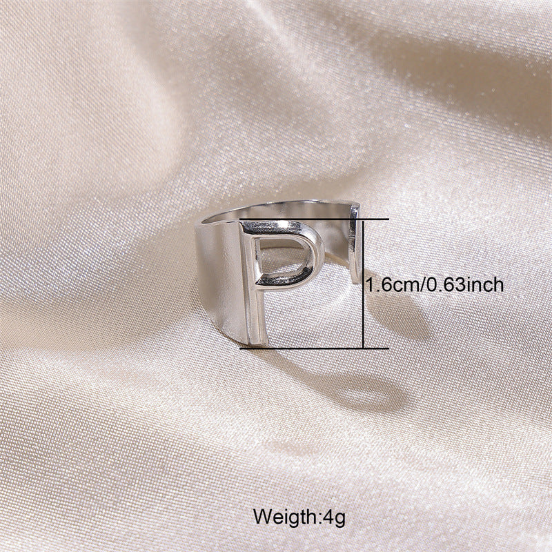 Letters Female Style Fashion Knuckle Personality Vintage Stainless Rings
