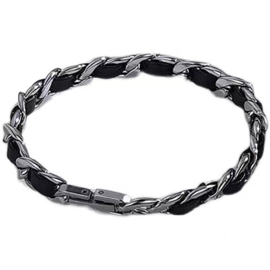 Men's Niche Titanium Steel Leather Design High-grade Bracelets