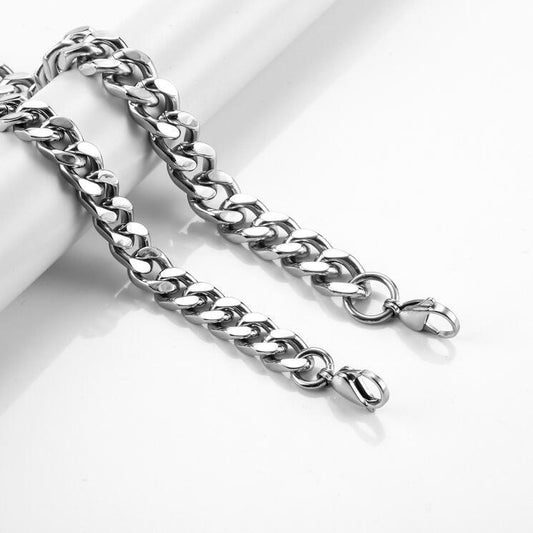 Men's Personality Four-sided Grinding Cuban Link Chain Necklaces