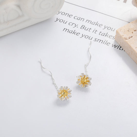 Korean Style Fresh Daisy Pastoral Elegant Trendy Earrings