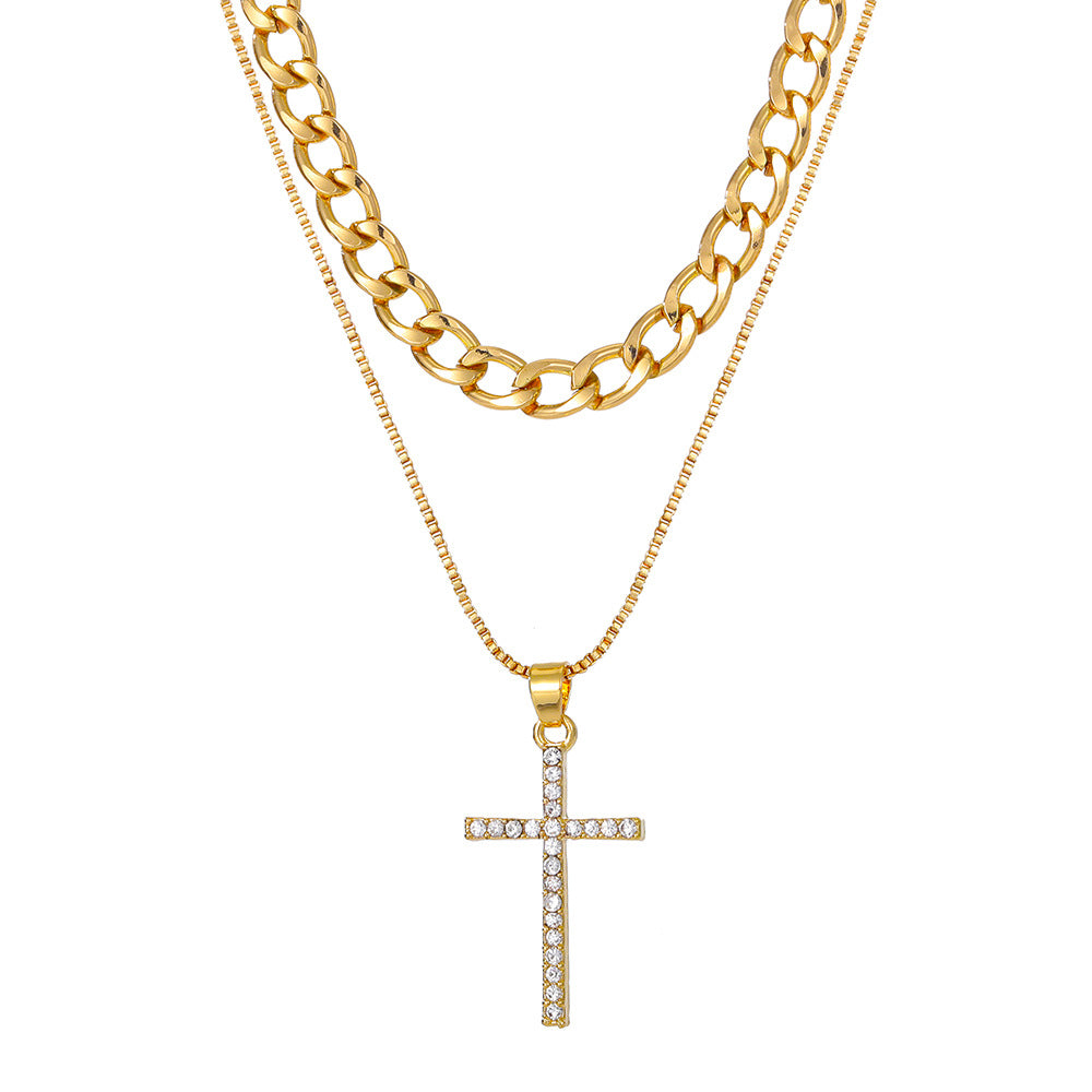 Artificial Short Pearl Creative Cross Retro Necklaces