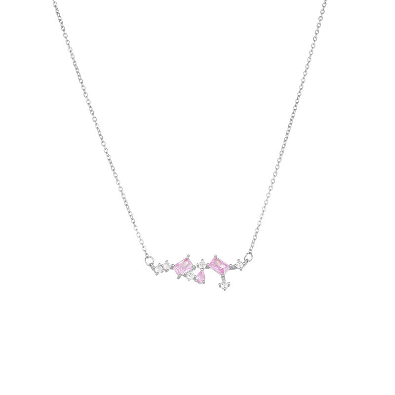 Women's Sweet Style Wisteria Peach Blossom Light Necklaces