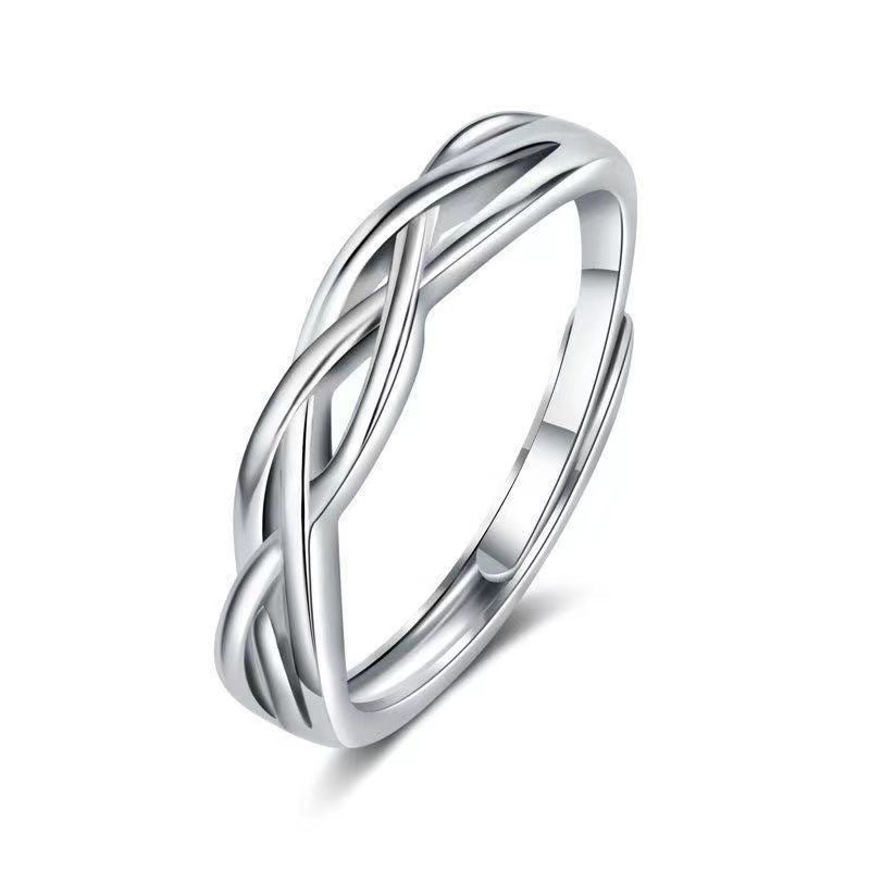 Classic Couple Wedding Diamond Adjustable Mouth Ring