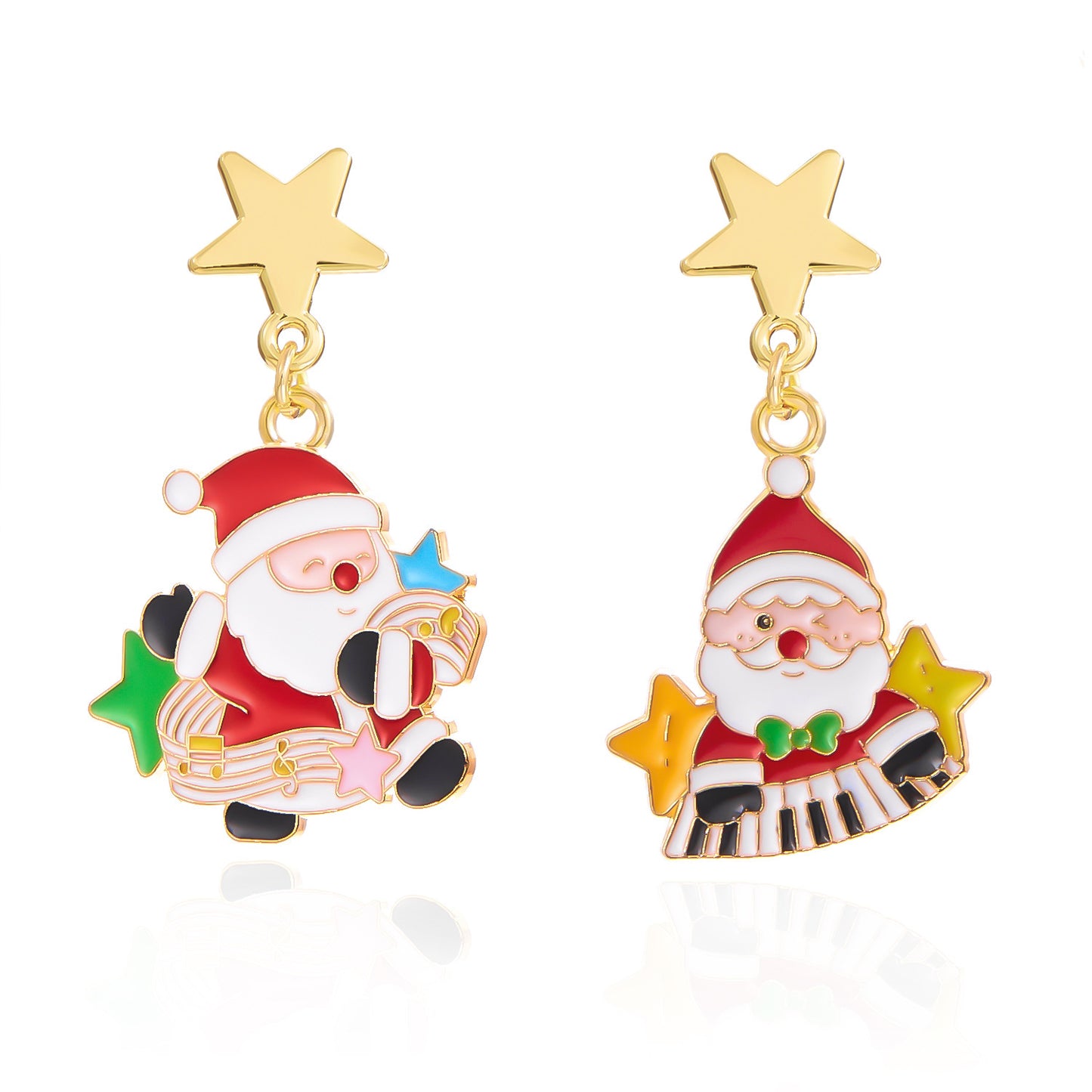 Painting Oil Christmas Creative Asymmetric Santa Rings