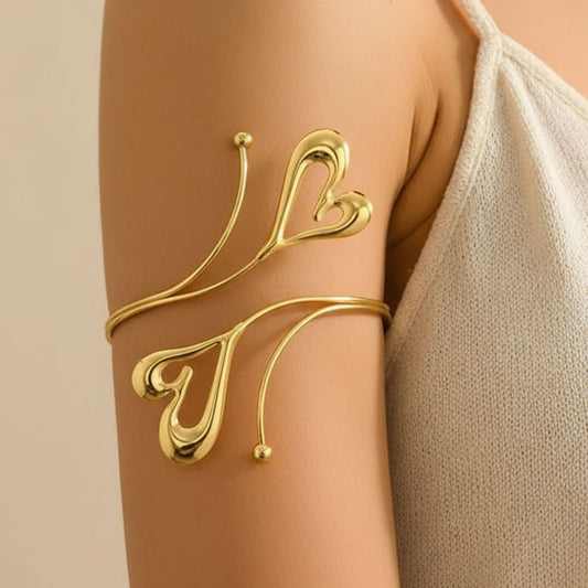 Personality Exaggerated Two Loving Heart With Opening Bracelet