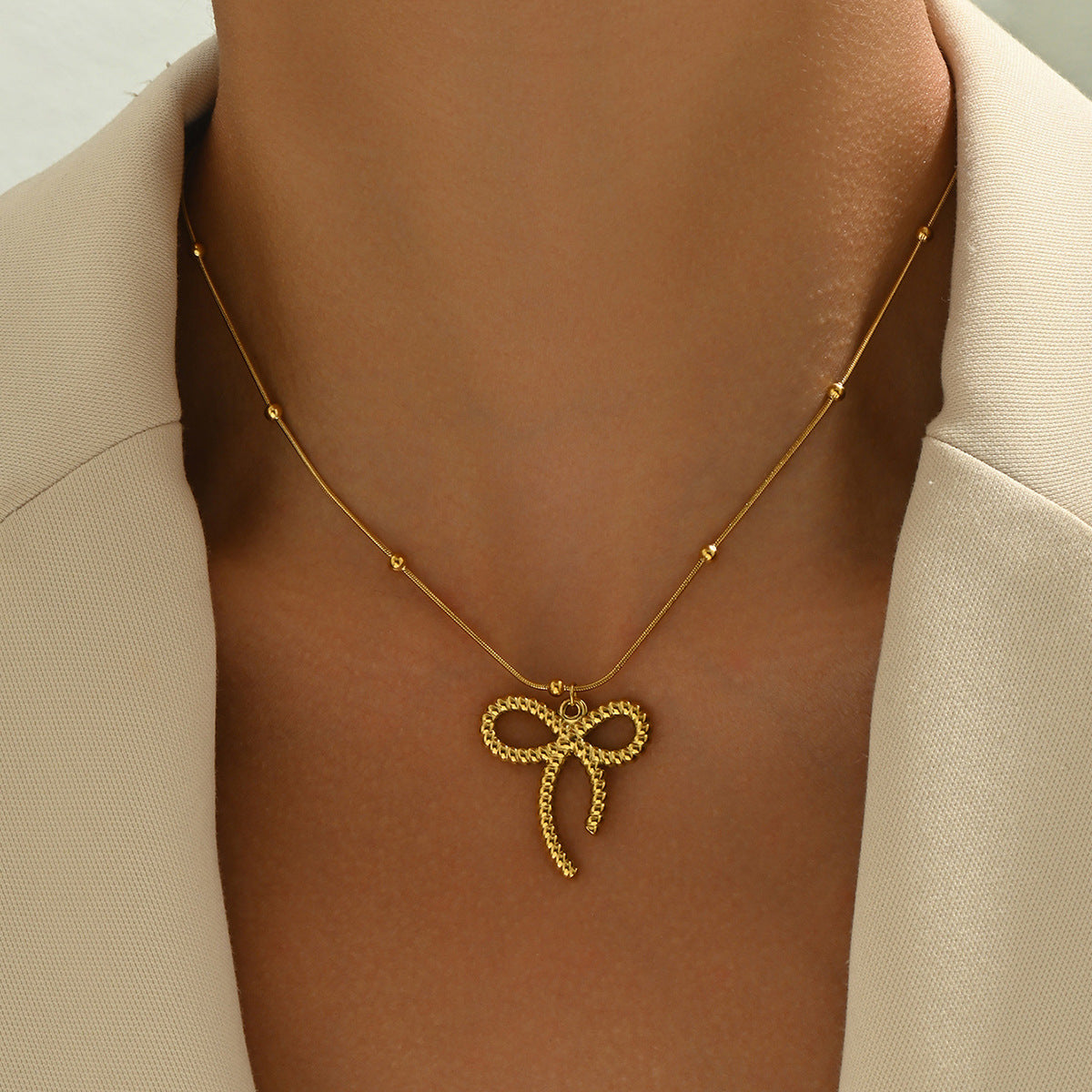 Bow Design Clavicle Chain Long High-grade Necklaces