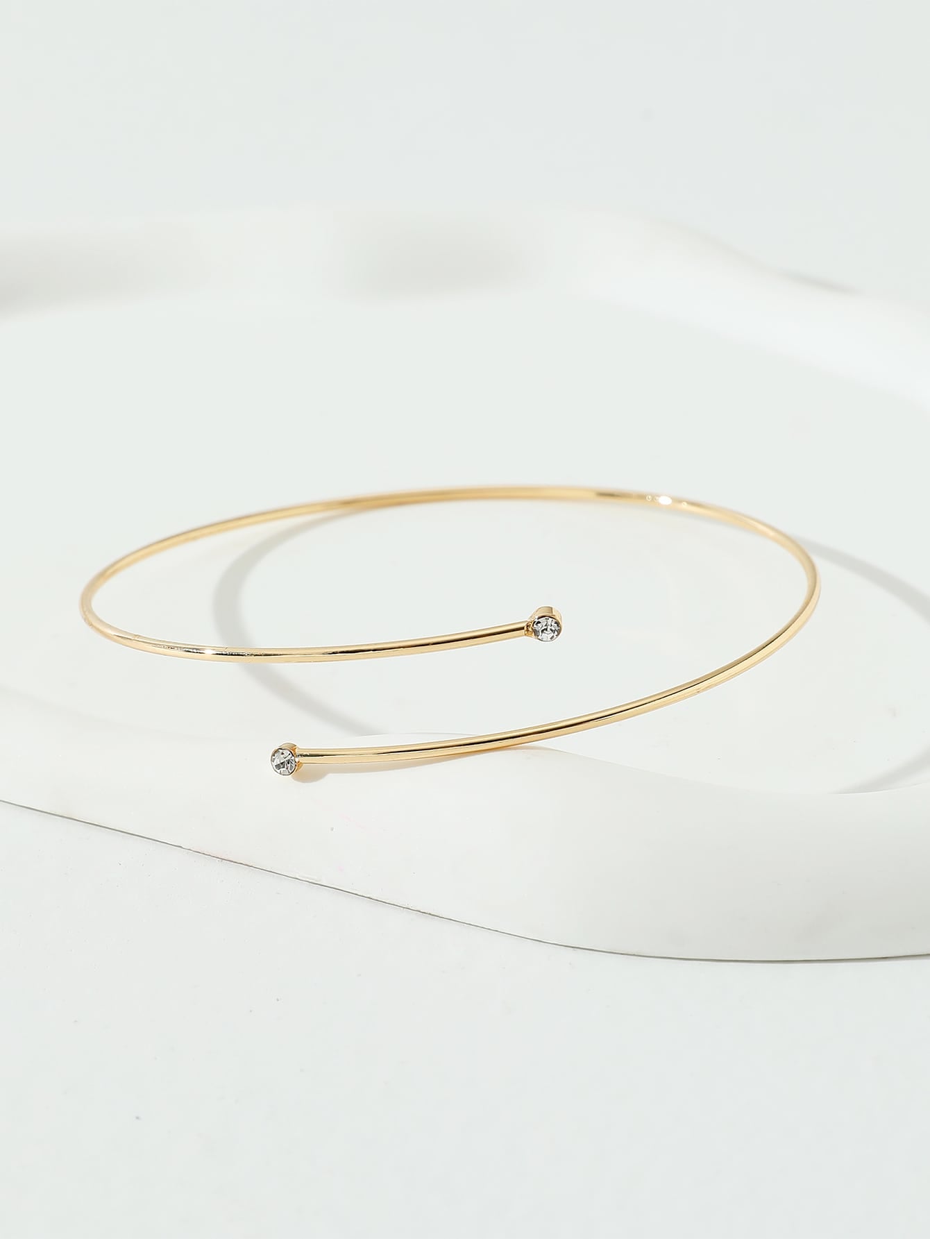 Metal Gem Spiral Diamond Armband Golden Bracelet