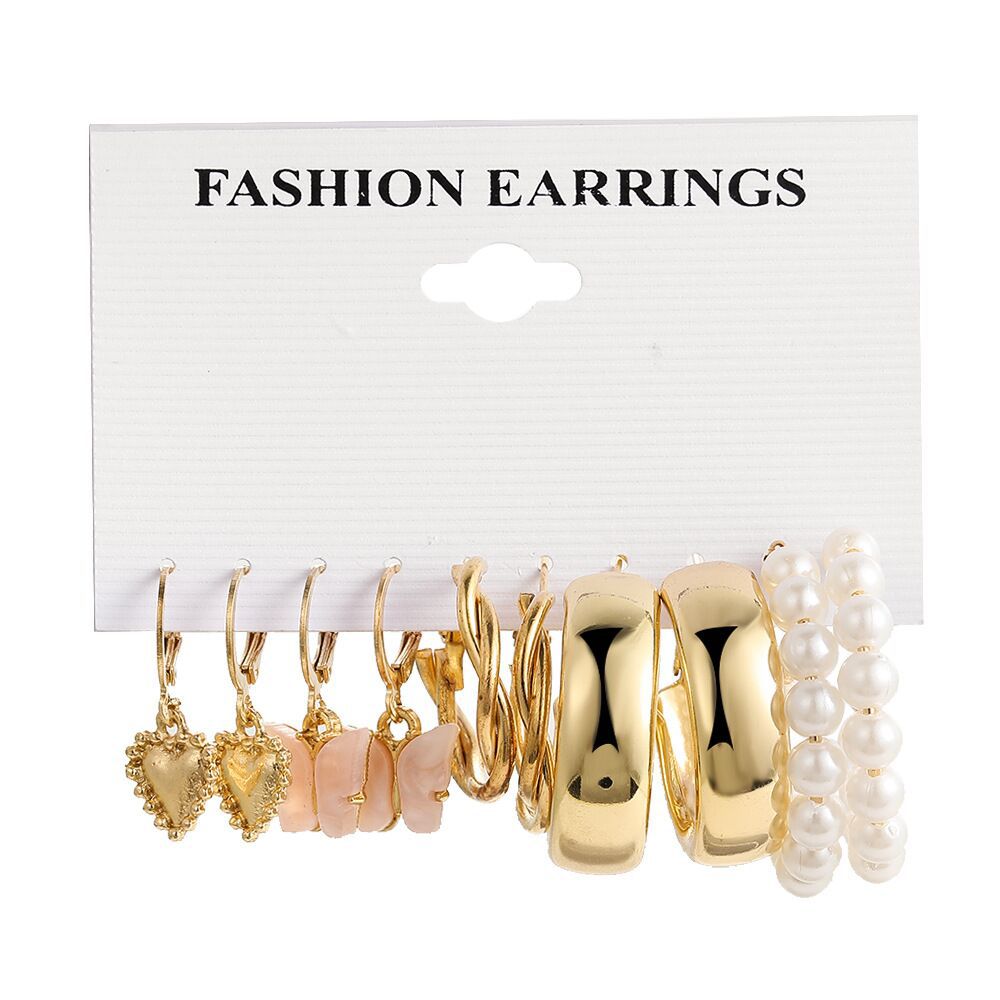 Women's Metal Geometry Shaped Ear French Set Earrings