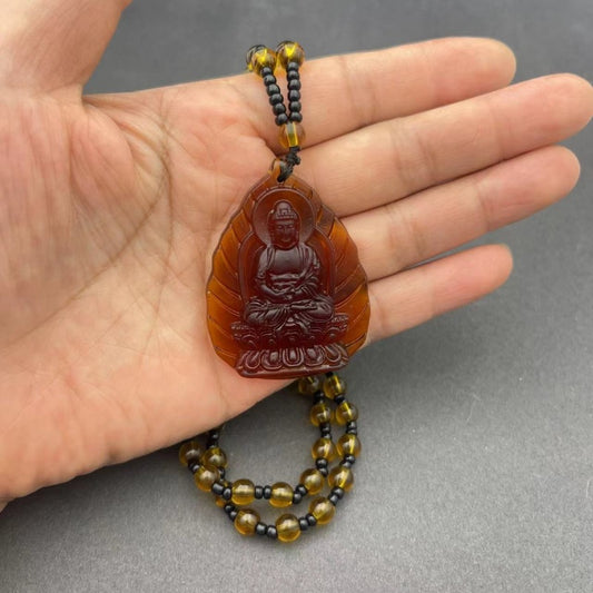 Women's & Men's Knot Ancient French Glaze Buddha Amitabha Pendants