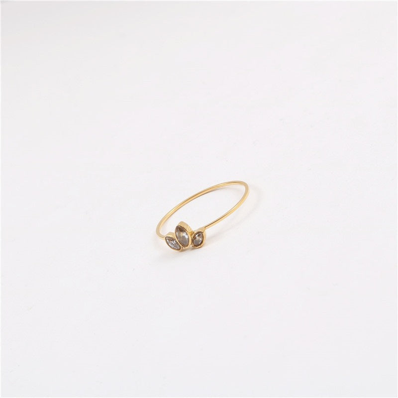 Thin Lines Single Circle Simple Titanium Steel Gold Plated Index Bracelet