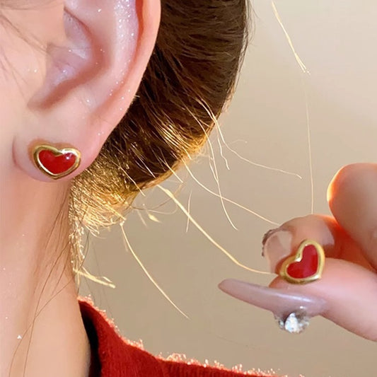 Niche Sweet Vitality Pink Heart Red Rings