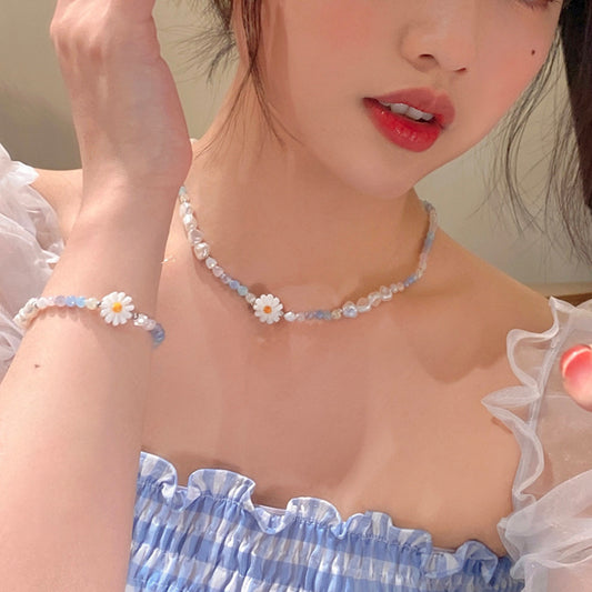 Pearl Daisy Color Beaded High Fashion Necklaces