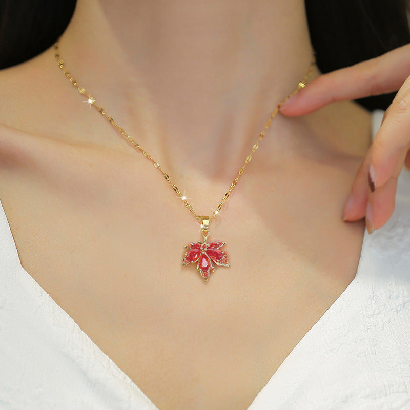 Women's Maple Leaf For Fashion Simple Temperamental Necklaces