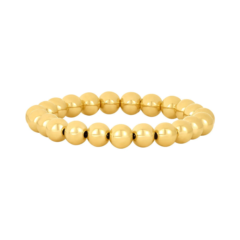 Women's Fashion Copper Plated Gold Beads Handmade Bracelets