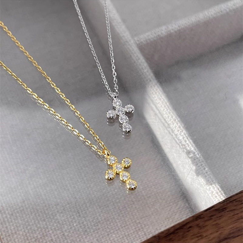 Women's Rhinestone Cross For Simple Compact Exquisite High-grade Necklace