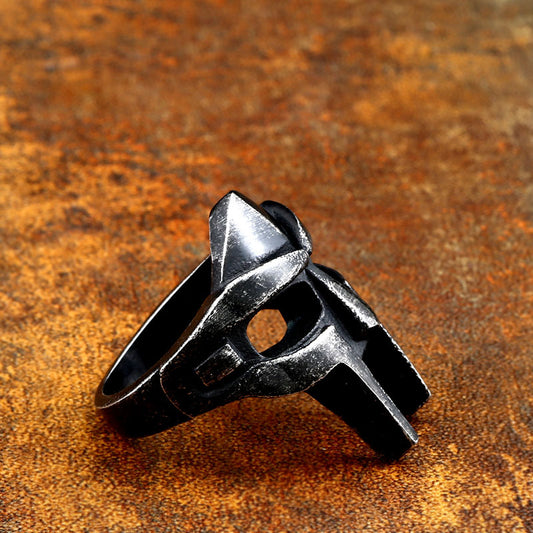 Men's Personality Mask Stainless Steel Ornament Retro Rings