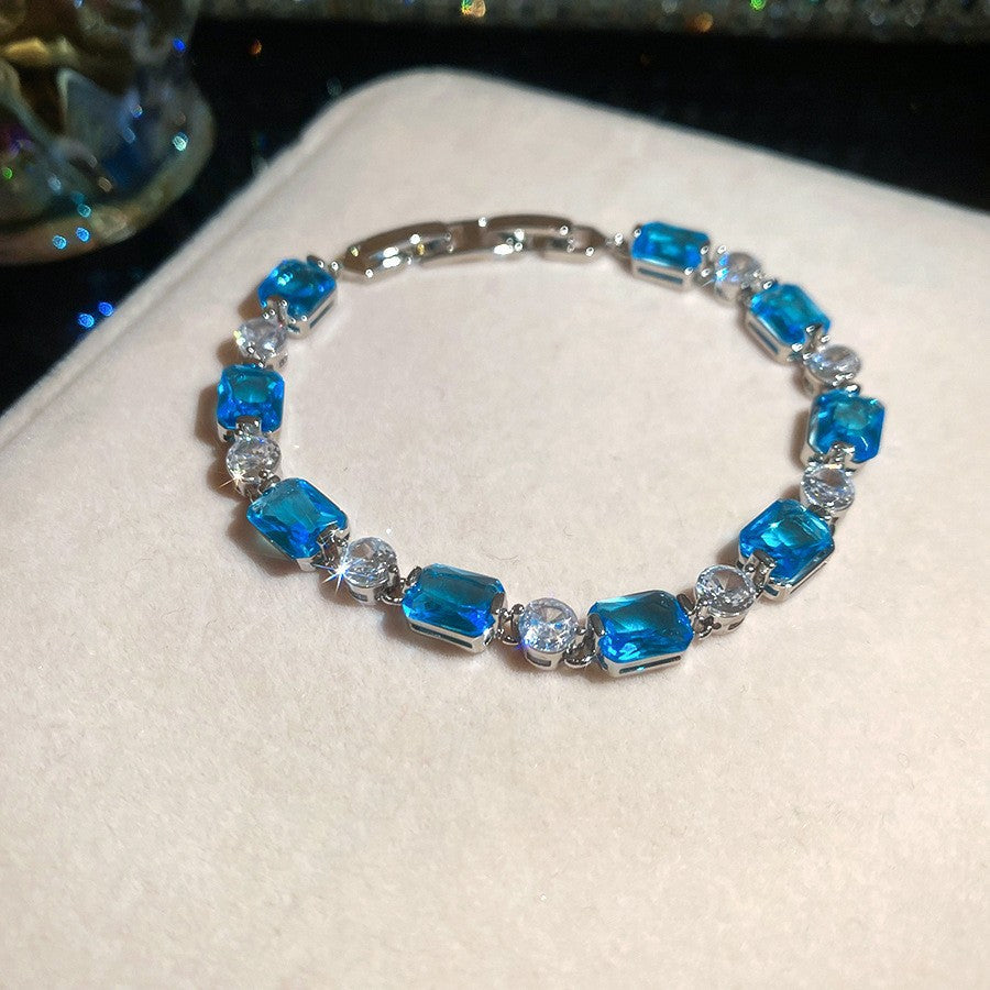 Irregular Square Flower Heart Water Drops Light Luxury High Bracelet