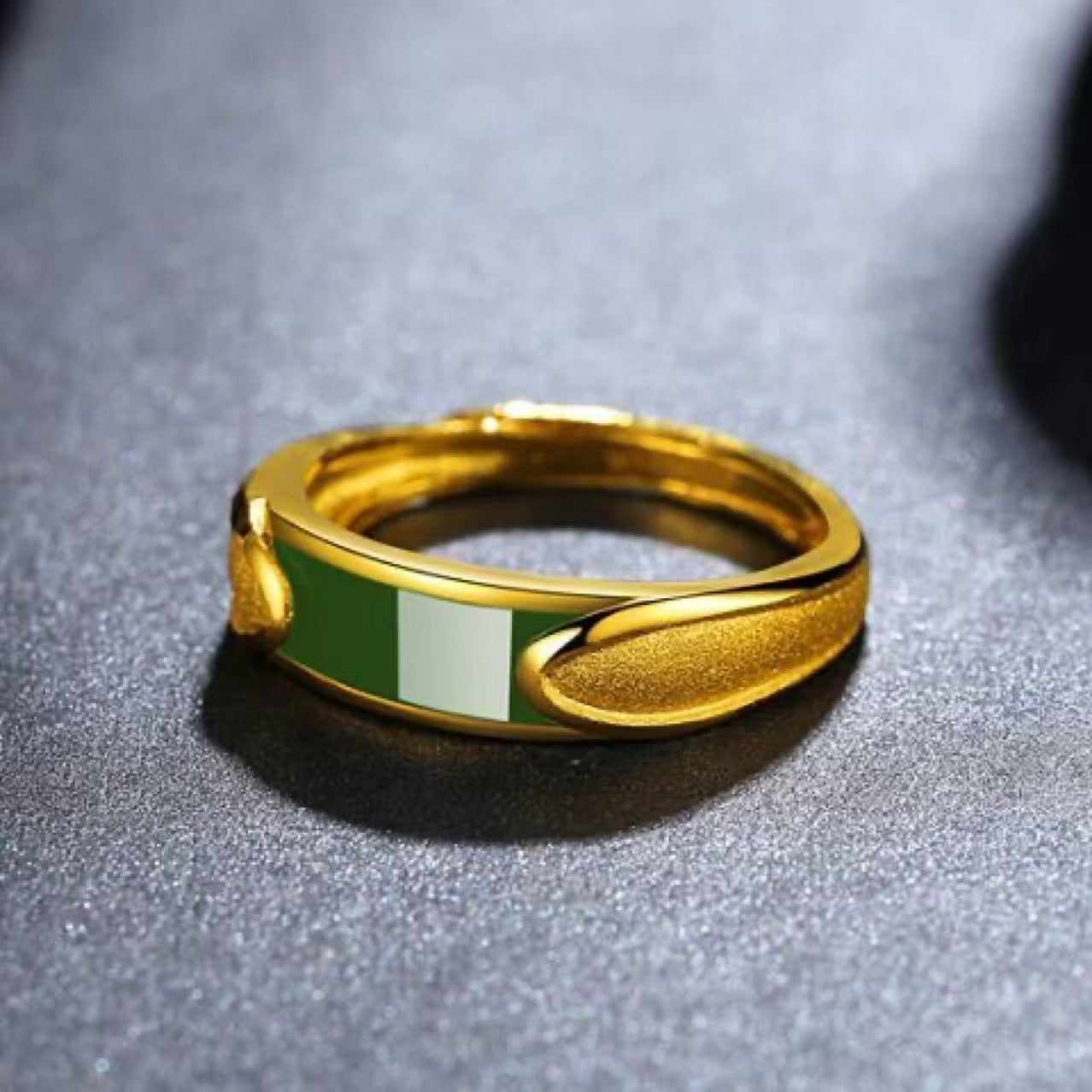 Mouth Inlaid Couple Pair For End Adjustable Rings
