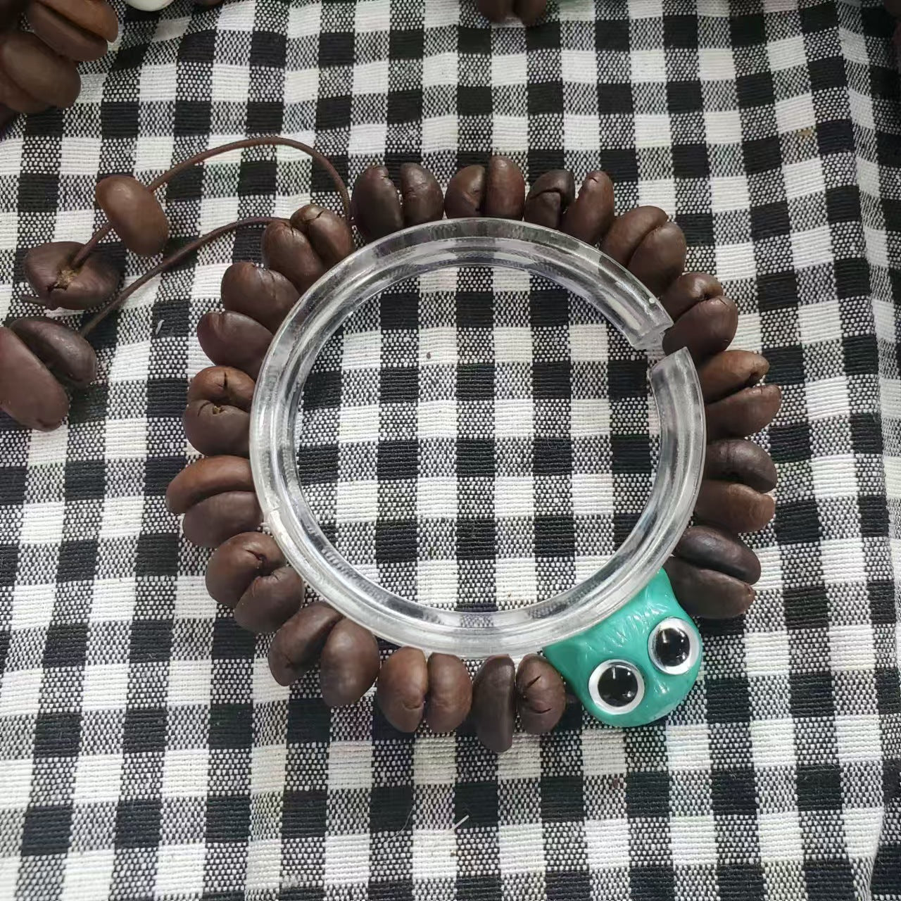 Coffee Bean Ebony Kitten Head Passion Fruit Seed Bracelets