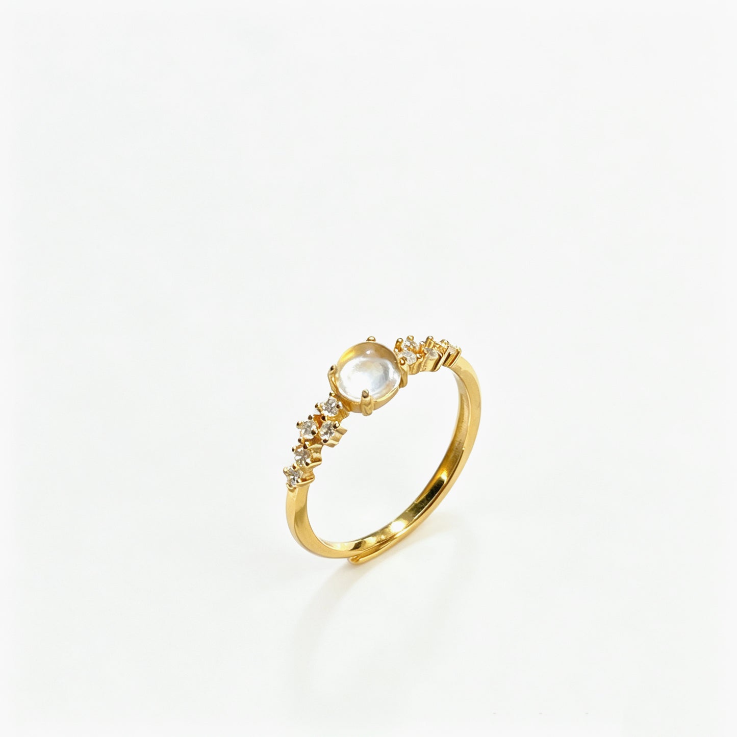 Egg Surface Full Diamond Chinese Style Inlaid Natural Jade Elegant Rings