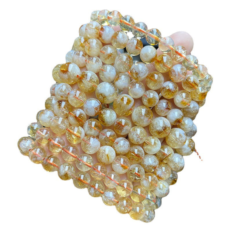 Women's Jewelry Natural Snowflake Yellow Tower Crystal Single Circle Ball Bracelets