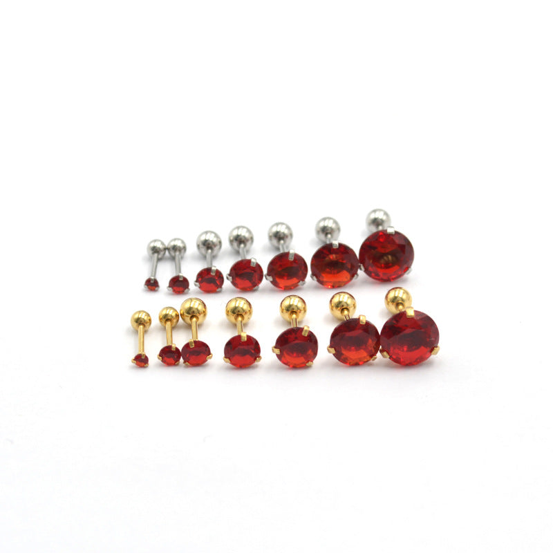 Steel Thread Ball Ear Bone Pin Earrings