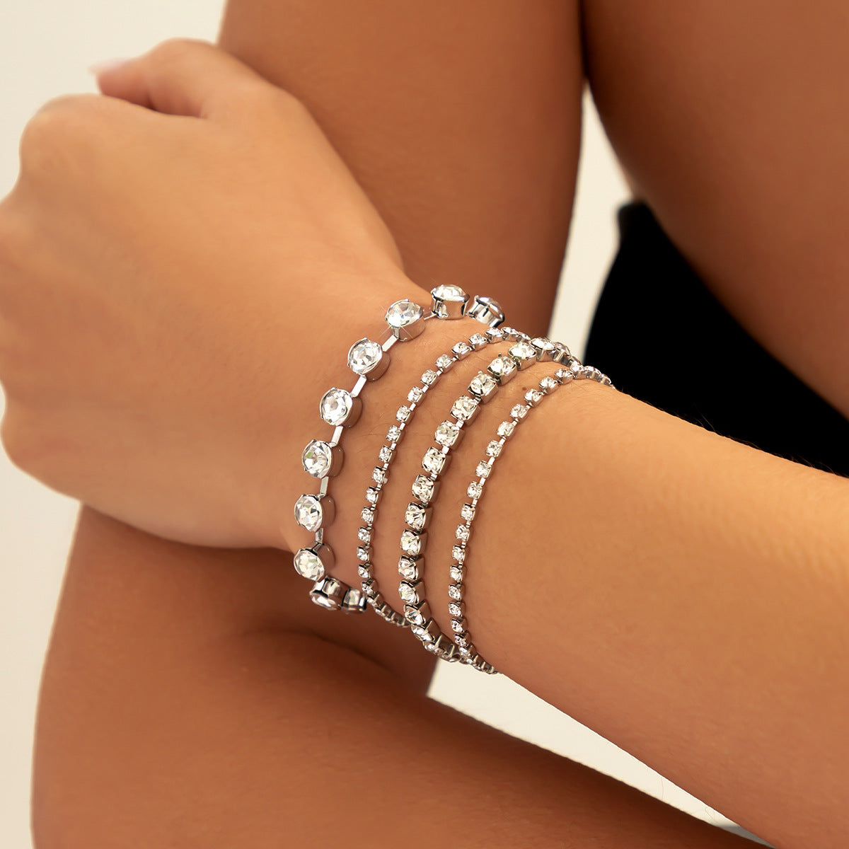 Cool Imitation Pearl Suit Personality Cross Bracelets