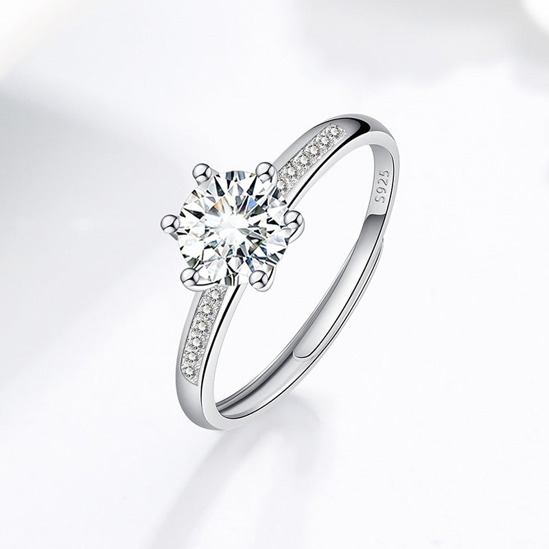 Women's Live Broadcast Fashion Moissanite Simulation Couple Wedding Ring