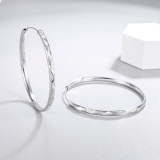 Graceful Bead Big Ear Slimming High-grade Earrings