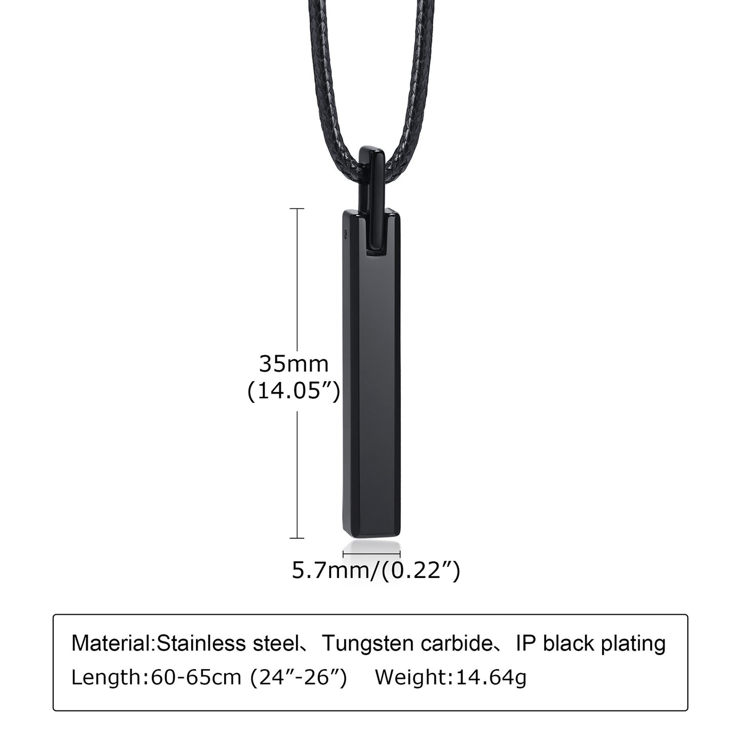 Men's Glossy Tungsten Steel Plain Long Wax Pendants