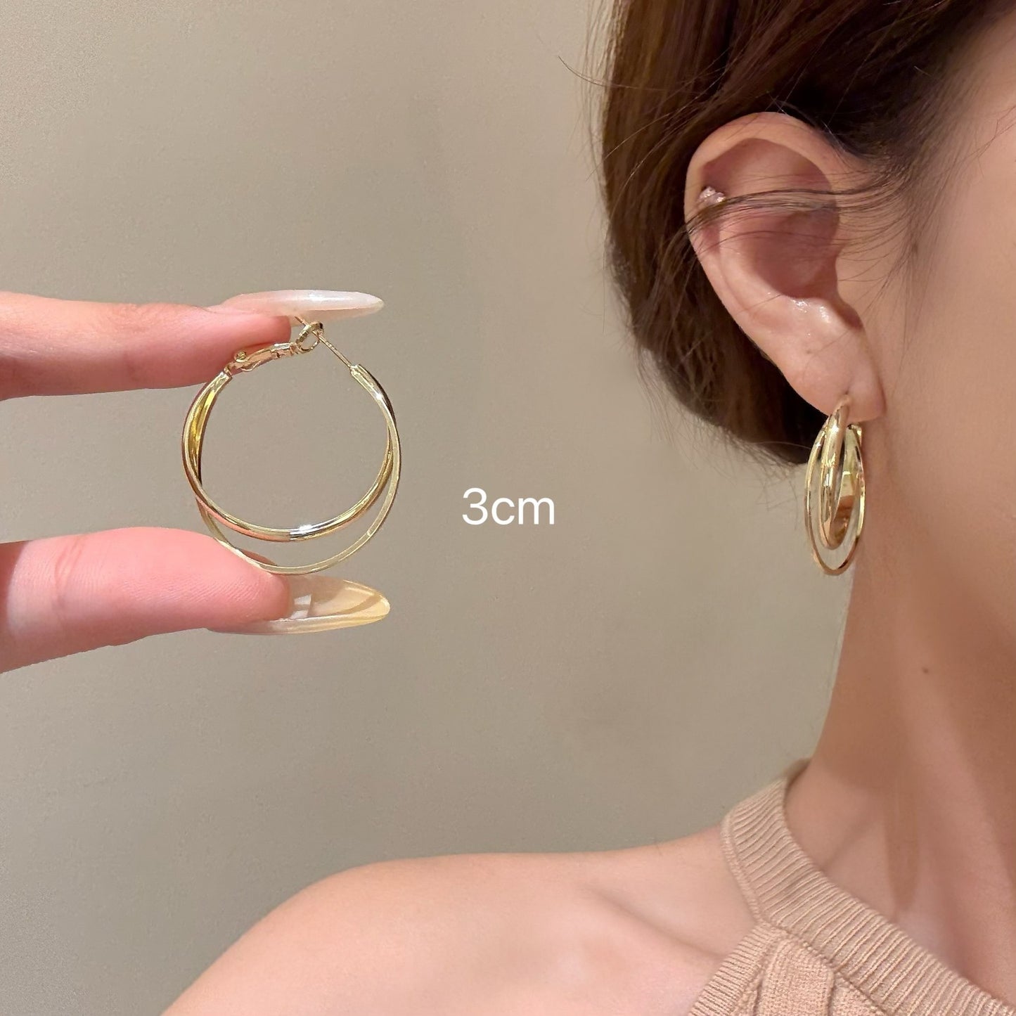 Women's Simple High-grade Big Circle Ear Exaggerating Rings