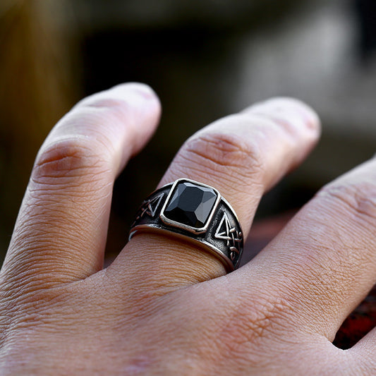 Lucifer Satan Stainless Steel Retro Titanium Rings