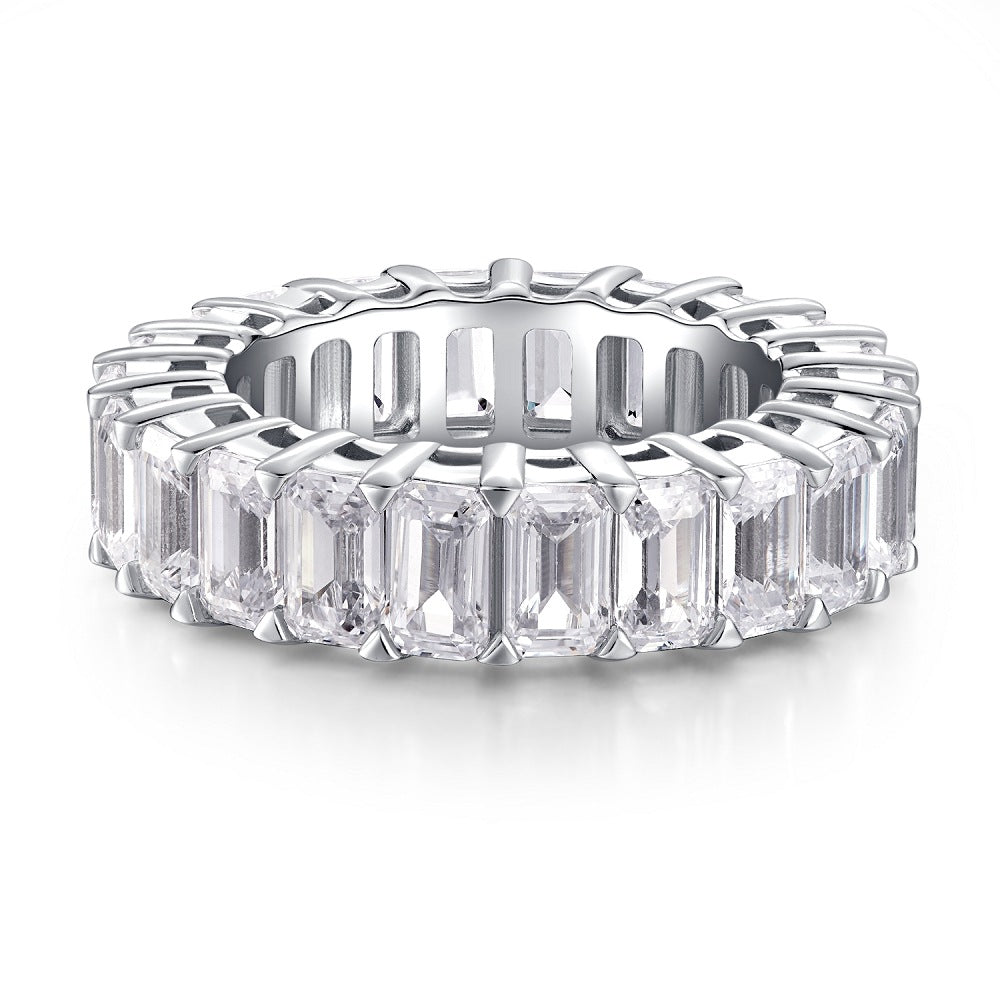 Women's & Men's Sterling Sier Diamond Stackable Zircon Full Rings