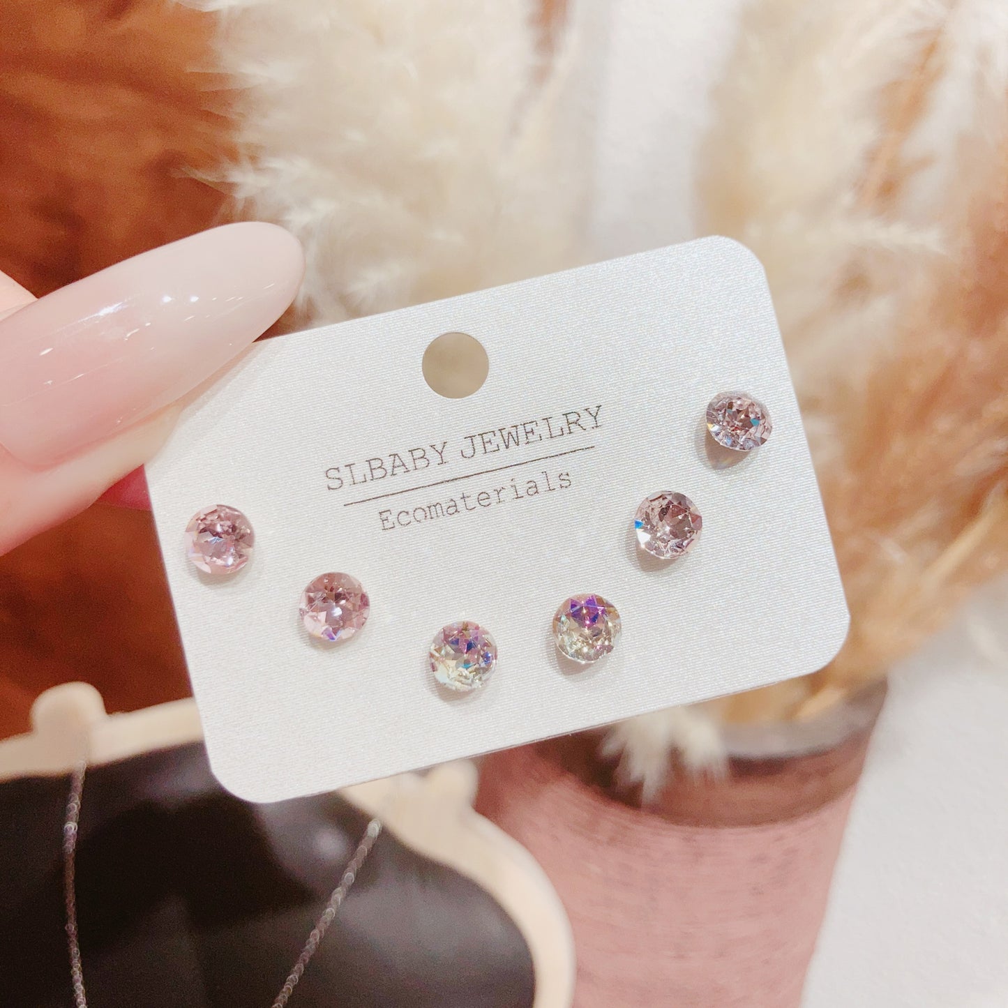 Women's Cool Geometric High-grade Minority Simple Color Stud Earrings