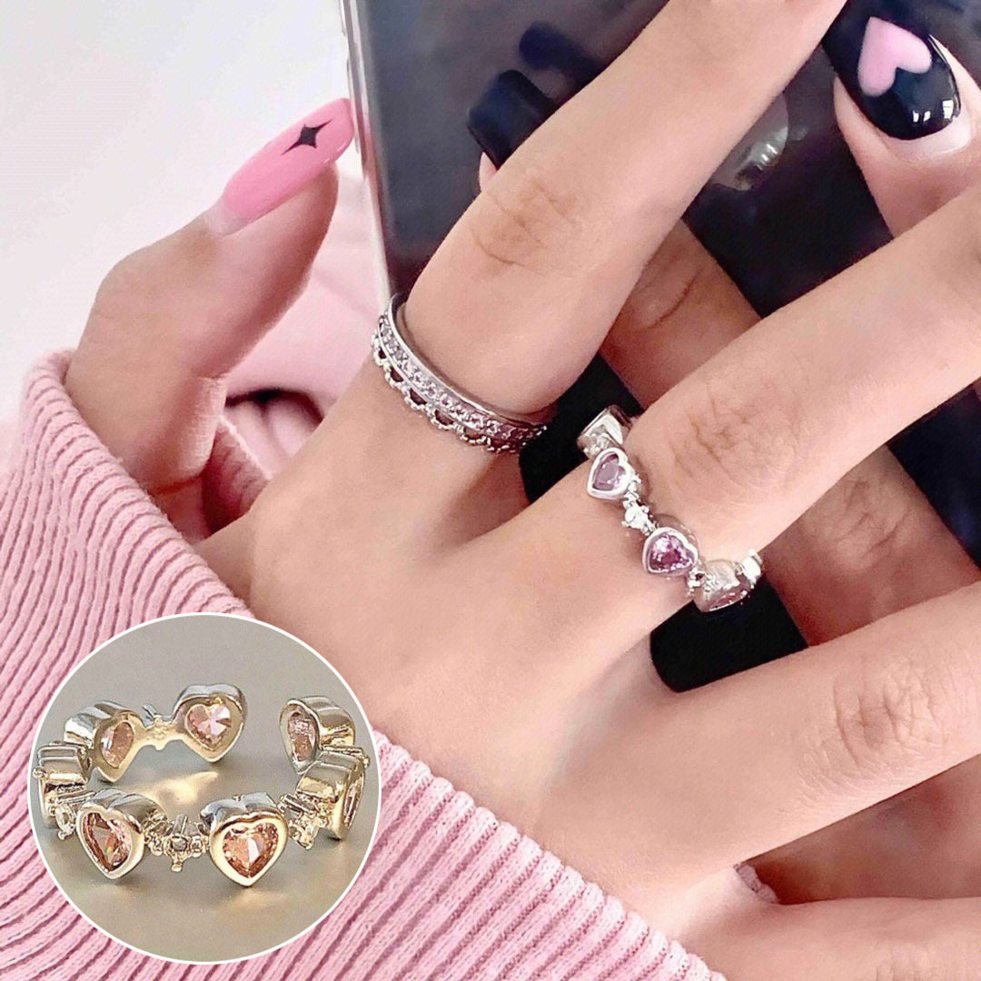 Female Korean Chic Unique Geometric Grid Sier Rings